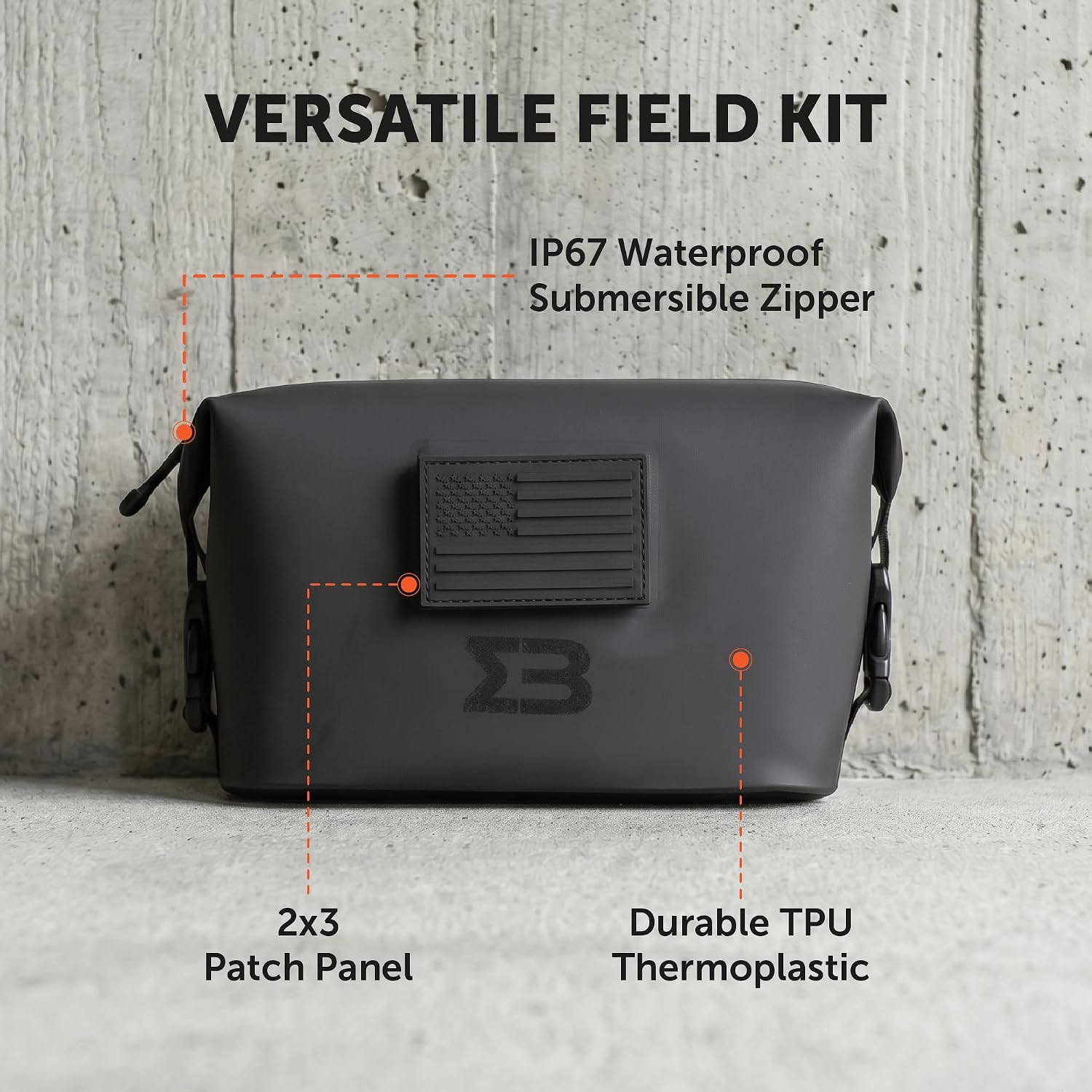 Waterproof Field Kit, IP67 Leakproof Zipper Pouch for Toiletries, Travel, First Aid, Tech Gear and Outdoor Essentials