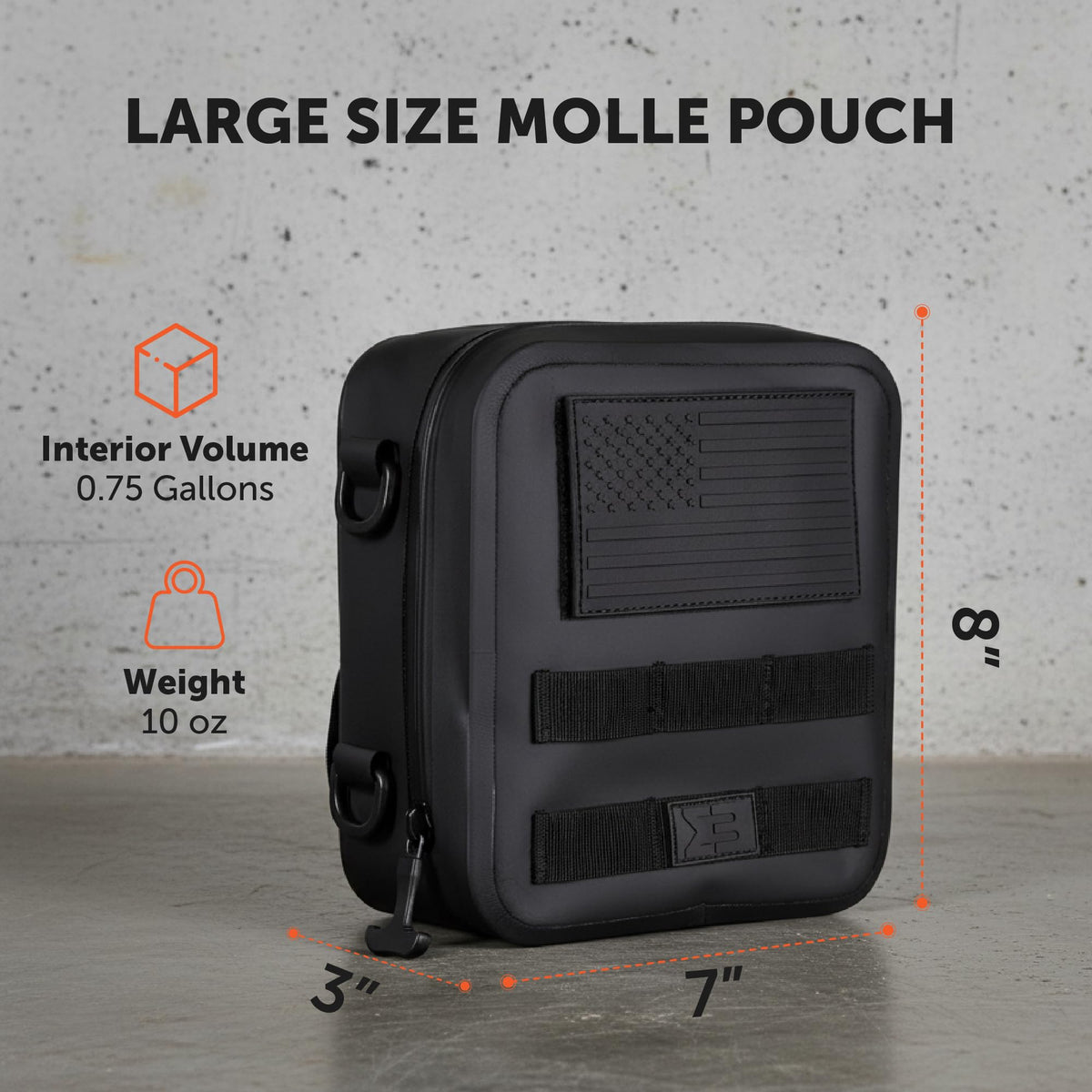 Large Waterproof Submersible Tactical MOLLE Pouch for Hiking, Boating, Tools and Gear. Durable Thermoplastic Design is Compatible with Backpacks, Tactical Belts, Waist Bags and More