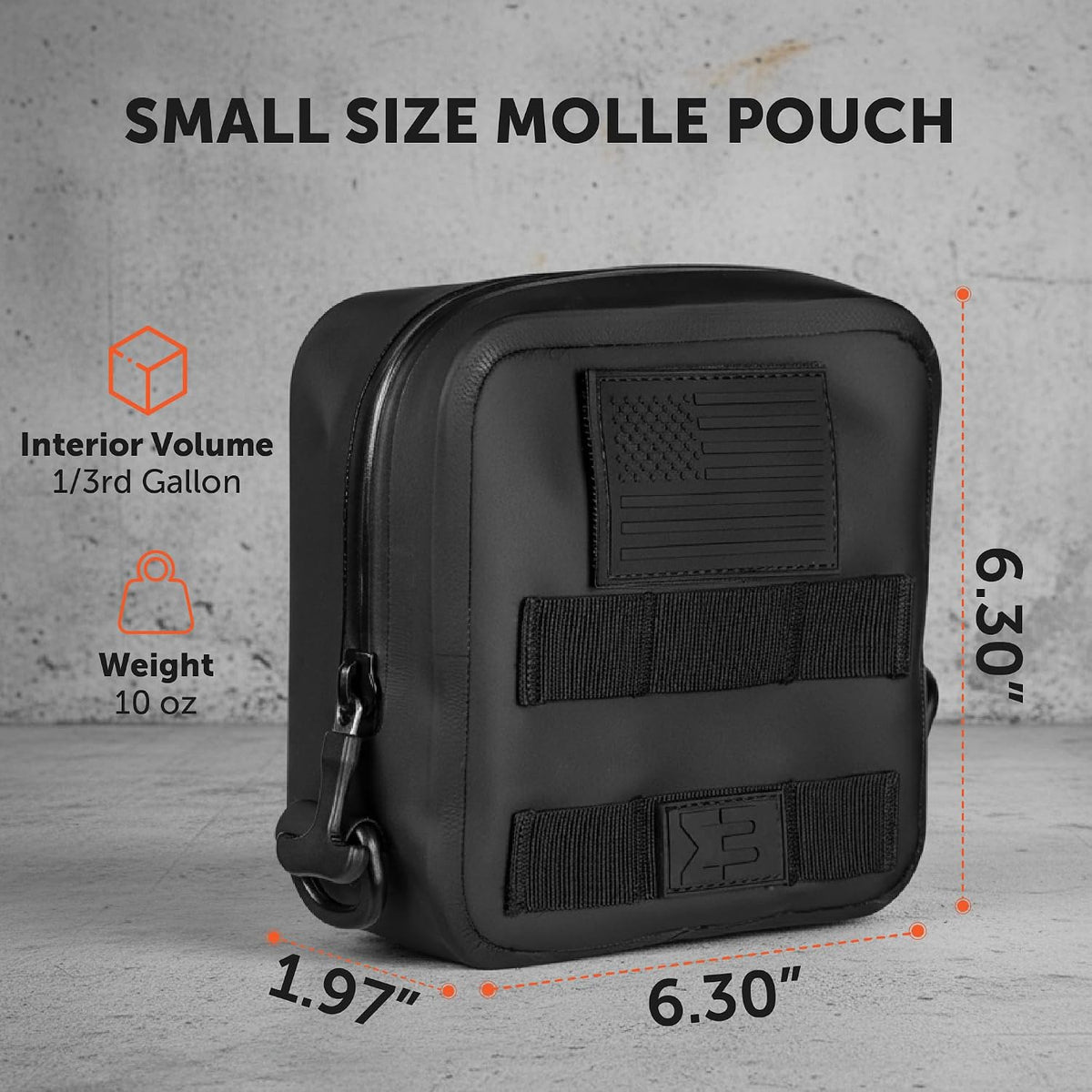 SealBags Small Water Resistant Tactical MOLLE Pouch for Hiking, Tools and Camping Gear. Durable Thermoplastic Design and Molle Compatible with Backpacks, Tactical Belts, Waist Bags and More